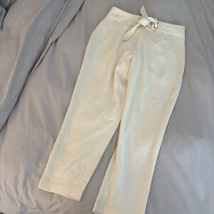 Leith Off-White Tie-Waist Trousers